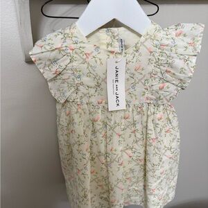 Janie and Jack Cream Floral Ruffle Dress